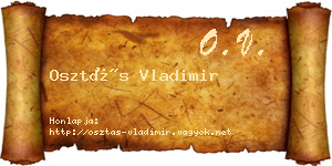 Osztás Vladimir névjegykártya